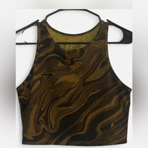 Fleo Brown Swirl Crop Tank